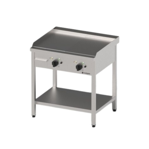 Płyta grillowa elektryczna gładko ryflowana 800x700x850 8.1 kW 400V Gredil Stalgast 977313