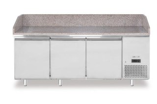 Stół chłodniczy do pizzy 3-drzwiowy z granitowym blatem Arktic 375L 2010x800x875 Hendi 220252