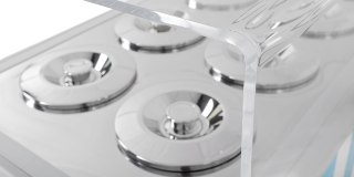 Konserwator do lodów Retro 6 tub okrągłe kuwety Niebieski Resto Quality GELATO POZETTI 6 BLUE