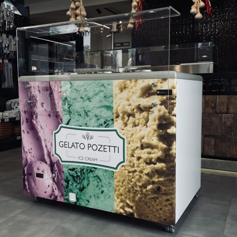 Konserwator do lodów Retro na 6 tub okrągłe kuwety Resto Quality GELATO POZETTI 6