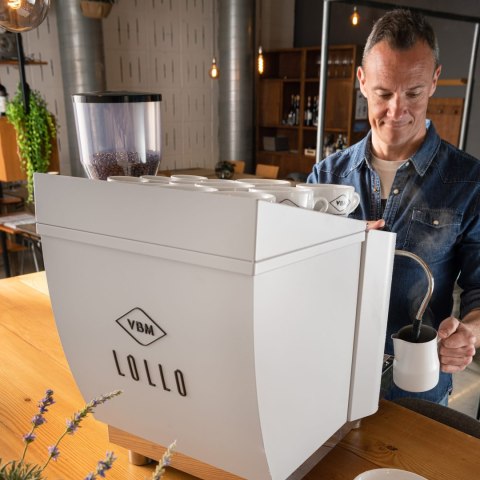 Ekspres kolbowy 1-grupowy Lollo biały gastronomiczny 1,8 kW Resto Quality Lollo 1GR White
