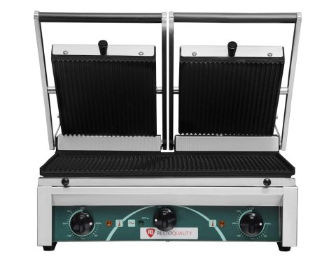 Grill elektryczny kontaktowy panini podwójny płyty ryflowane Resto Quality RN103-A