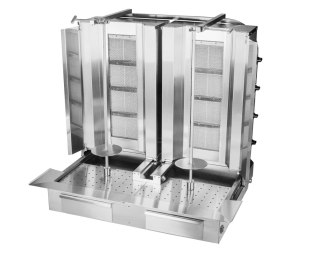 Opiekacz gazowy do kebaba podwójny 4+4 palniki wsad 120 kg Resto Quality KLG224-T