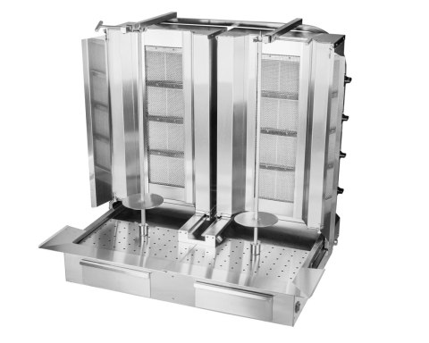 Opiekacz gazowy do kebaba podwójny 4+4 palniki wsad 120 kg Resto Quality KLG224-T
