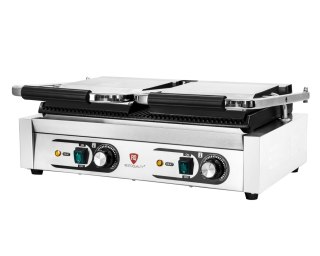 Kontakt grill podwójny płyty ryflowane 3,6 kW 230 V Resto Quality RQK813A