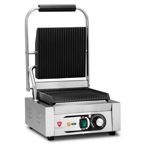 Kontakt grill pojedynczy płyty ryflowane gastronomiczny 1,8 kW Resto Quality RQK811A
