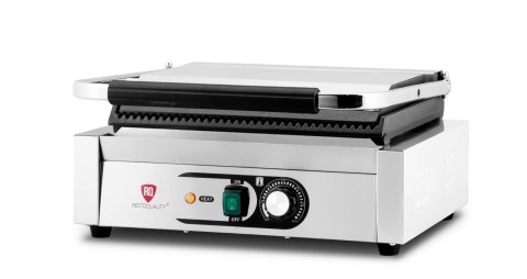 Kontakt grill pojedynczy płyty ryflowane gastronomiczny 2,2 kW Resto Quality RQK812A