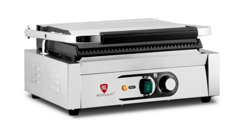 Kontakt grill pojedynczy płyty ryflowane gastronomiczny 2,2 kW Resto Quality RQK812A