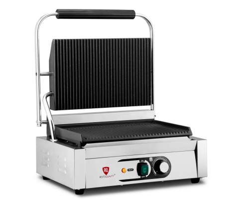 Kontakt grill pojedynczy płyty ryflowane gastronomiczny 2,2 kW Resto Quality RQK812A