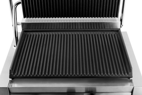 Kontakt grill pojedynczy płyty ryflowane gastronomiczny 2,2 kW Resto Quality RQK812A
