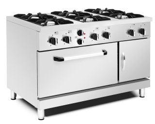 Kuchnia gazowa z piekarnikiem elektrycznym 6-palnikowa 37,4 kW Resto Quality RQ40361-6EO