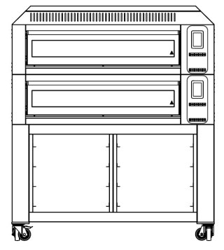 Piec elektryczny dwukomorowy podstawa z prowadnicami 16x30 cm Resto Quality COMP - 2ST L12