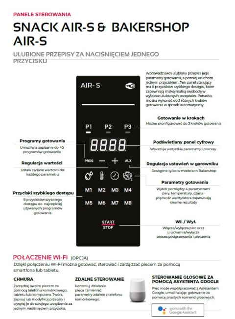 Piec konwekcyjny z naparowaniem Bakershop Air-S 3x600x400 RD Resto Quality BAKERSHOP AIR-S 3E RD