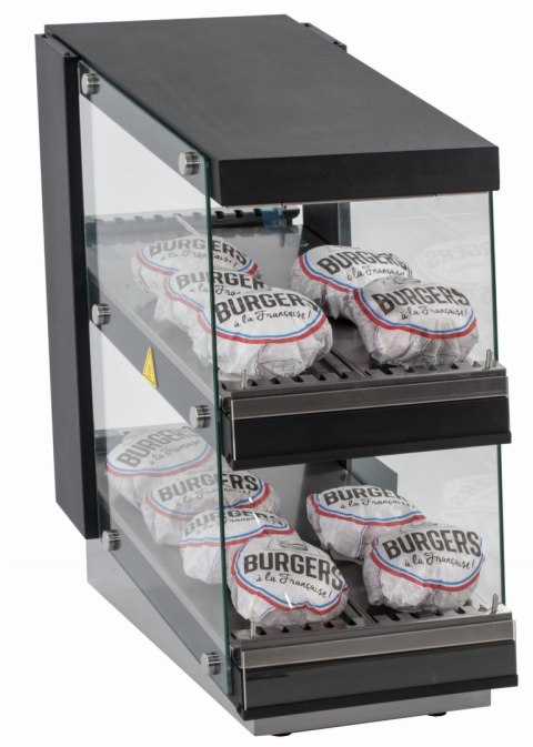 Witryna grzewcza do burgerów dwie półki moc 0,86 kW 350x707 mm Resto Quality RQBIN352