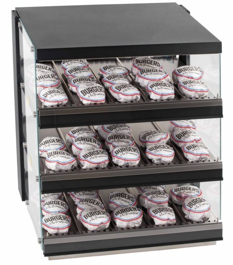 Witryna grzewcza do burgerów trzy półki 1,74 kW 800x739 mm Resto Quality RQBIN803