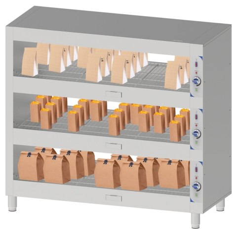 Witryna grzewcza do żywności trzy półki 3 kW 1200x630 mm Resto Quality RQEC120