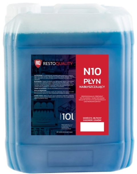 Profesjonalny płyn nabłyszczający do zmywarek Resto Quality N10