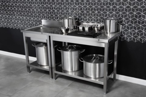 Stół przyścienny z półką skręcany wymiary 1800x700x850 mm Resto Quality RQMSP7180P