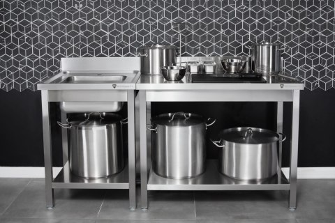 Stół przyścienny z półką skręcany wymiary 600x600x850 mm Resto Quality RQMSP6060P