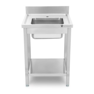 Stół ze zlewem 1-komorowym z półką skręcany 600x600 mm Resto Quality RQMSP1Z6060P
