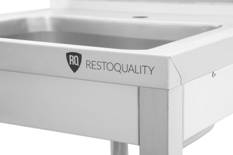 Stół ze zlewem 1-komorowym z półką skręcany 600x600 mm Resto Quality RQMSP1Z6060P