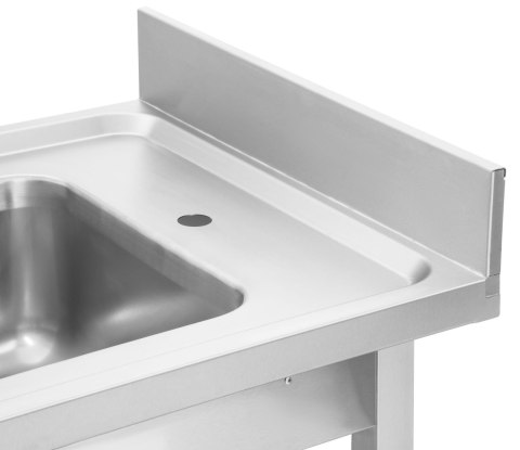 Stół ze zlewem 1-komorowym z półką skręcany 600x600 mm Resto Quality RQMSP1Z6060P