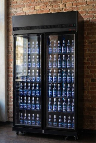 Szafa chłodnicza 2-drzwiowa przeszklona czarna skrzydłowa 770 l Resto Quality RQ770-BLACK