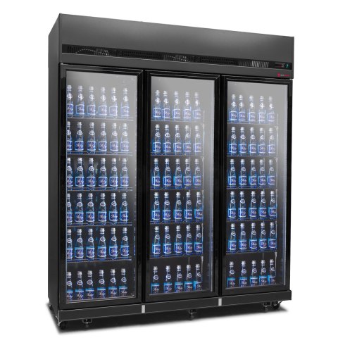 Szafa chłodnicza 3-drzwiowa przeszklona czarna skrzydłowa 1181 l Resto Quality RQ1180-BLACK