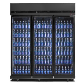 Szafa chłodnicza 3-drzwiowa przeszklona czarna skrzydłowa 1181 l Resto Quality RQ1180-BLACK