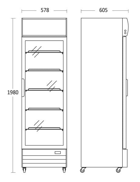 Szafa chłodnicza przeszklona gastronomiczna pojemność 317 l Resto Quality SD417E
