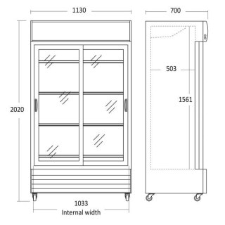 Szafa chłodnicza przeszklona 2-drzwiowa pojemność 764 l Resto Quality SD1002SLE