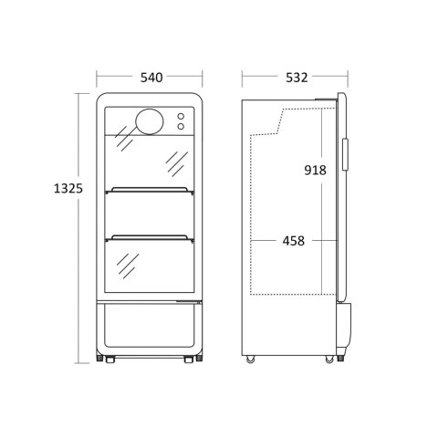 Szafa chłodnicza przeszklona czarna zaokrąglone rogi 178l Resto Quality DC200BD