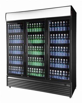 Szafa chłodnicza przeszklona czarna gastronomiczna 1600l Resto Quality RQ1500H-BLACK