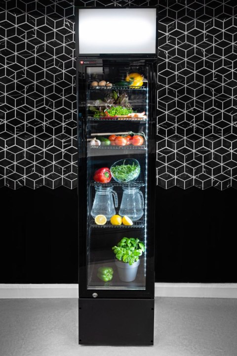 Szafa chłodnicza przeszklona czarna wymiary 390x475 mm Resto Quality RQ216-BLACK