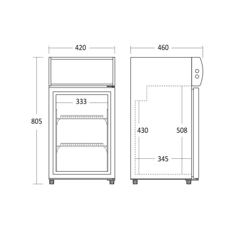 Szafa chłodnicza przeszklona gastronomiczna pojemność 44l Resto Quality SC51BE
