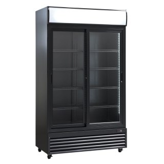 Szafa chłodnicza przeszklona czarna drzwi przesuwne 670l Resto Quality SD1002BSLE