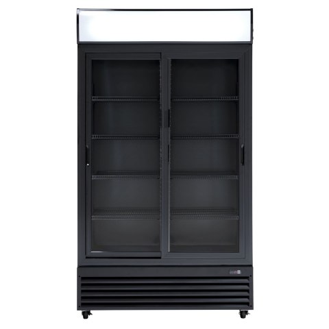 Szafa chłodnicza przeszklona czarna drzwi przesuwne 670l Resto Quality SD1002BSLE