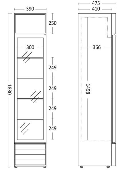 Szafa chłodnicza przeszklona gastronomiczna pojemność 160l Resto Quality SD217BE