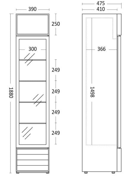 Szafa chłodnicza przeszklona gastronomiczna pojemność 160l Resto Quality SD217E