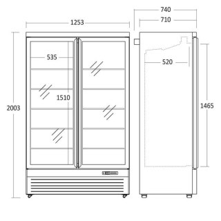 Szafa chłodnicza przeszklona dwudrzwiowa pojemność 1081 l Resto Quality DC1080BB