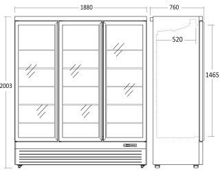 Szafa mroźnicza przeszklona 3-drzwiowa pojemność 1563 l Resto Quality DF1563BD