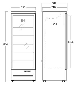 Szafa mroźnicza przeszklona gastronomiczna pojemność 560 l Resto Quality DF560BC
