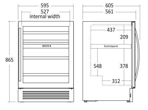 Winiarka chłodziarka do wina dwustrefowa 164 l 44 butelki Resto Quality SV85B
