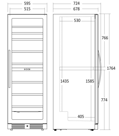 Winiarka chłodziarka do wina dwustrefowa 461 l 126 butelek Resto Quality SV124B