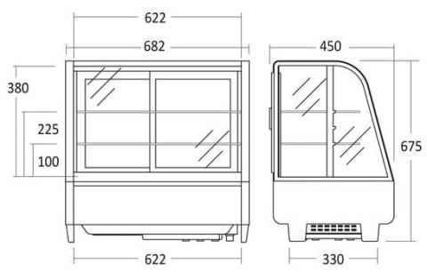 Witryna chłodnicza cukiernicza nablatowa LED 100 l Resto Quality RTW101BE
