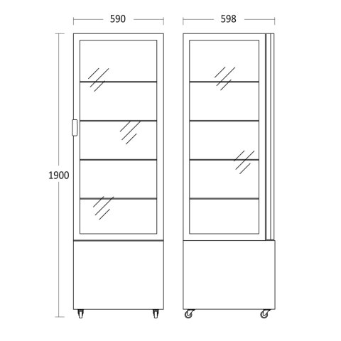 Witryna chłodnicza panoramiczna cukiernicza czarna 250 l Resto Quality DC402BB