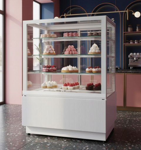 Witryna cukiernicza Dolce Fresca 900 Bianco białe wnętrze Resto Quality Dolce Fresca 900 Bianco