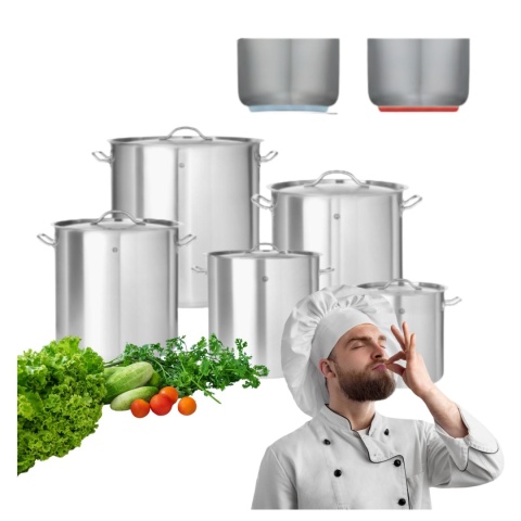 Garnek gastronomiczny nierdzewny z pokrywką Profi Line 4,8 l średnica 24 cm Hendi 830406