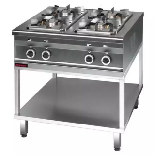 Kuchnia gazowa 3x 3,5 kW +1x 2,5 kW na podstawie szkieletowej LINIA COMPACT 700 KROMET 000.KG-4s.T