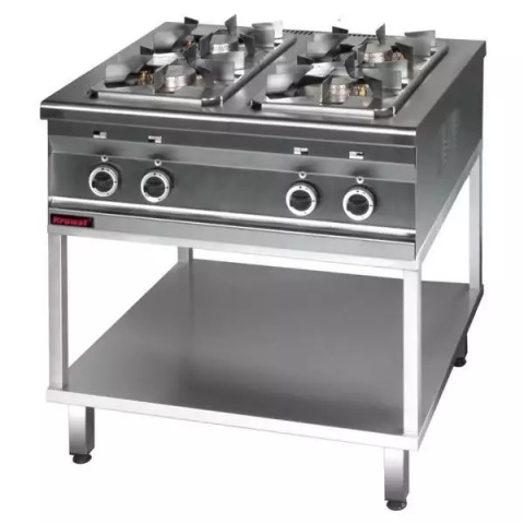 Kuchnia gazowa 3x 3,5 kW +1x 2,5 kW na podstawie szkieletowej LINIA COMPACT 700 KROMET 000.KG-4s.T